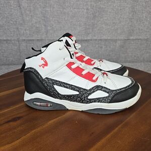 Shaq Basketball Shoes Youth Size‎ 4 Whistle Wide Q8651YWTBK-W Black White Red